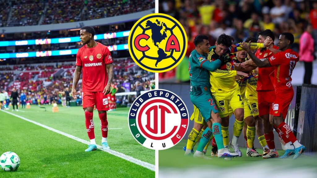 América vs Toluca termina en caos: pelea escandalosa tras expulsión de Helinho