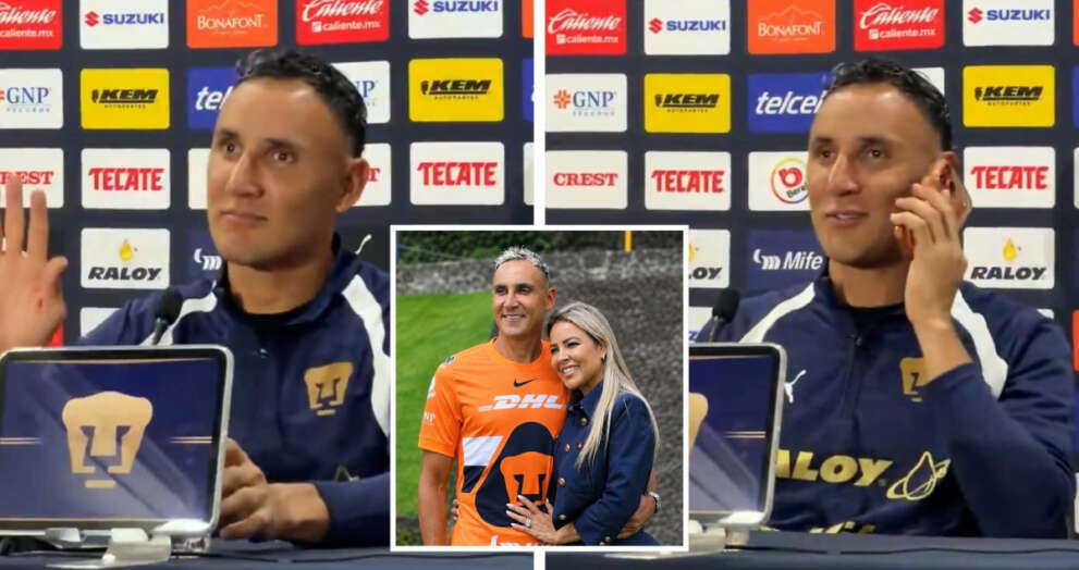 Esposa de Keylor Navas interrumpe conferencia de prensa en Pumas